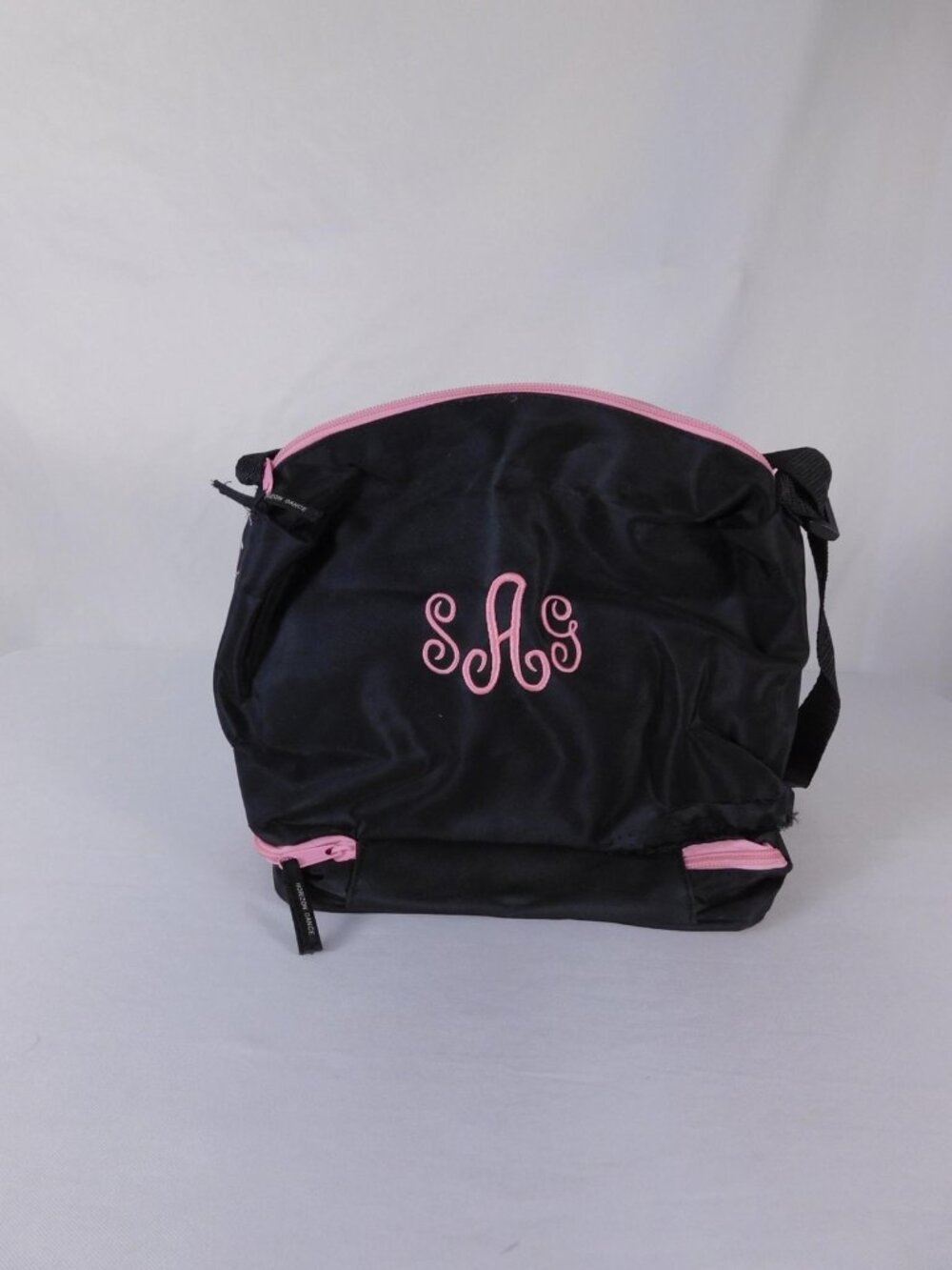 Horizon Dance Black Pink Girls Duffle Bag Hearts SAS Monogram Shoe Compartment